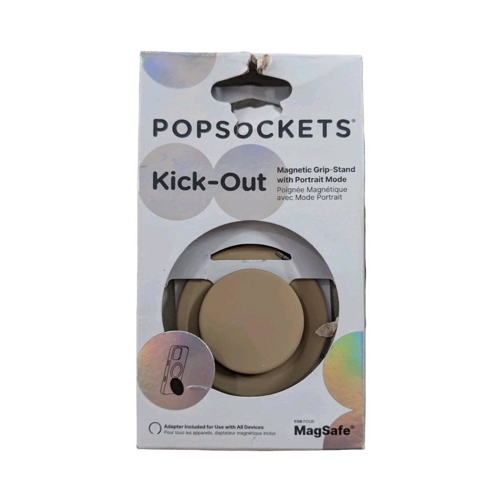 12-O PopSockets Kick-Out MagSafe Round Phone Grip & Stand Ring for iPhone Tan